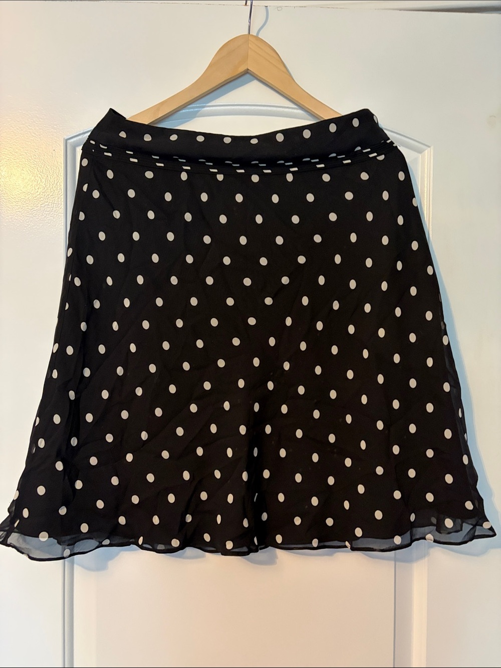 Black Polka Dot A-Line Skirt